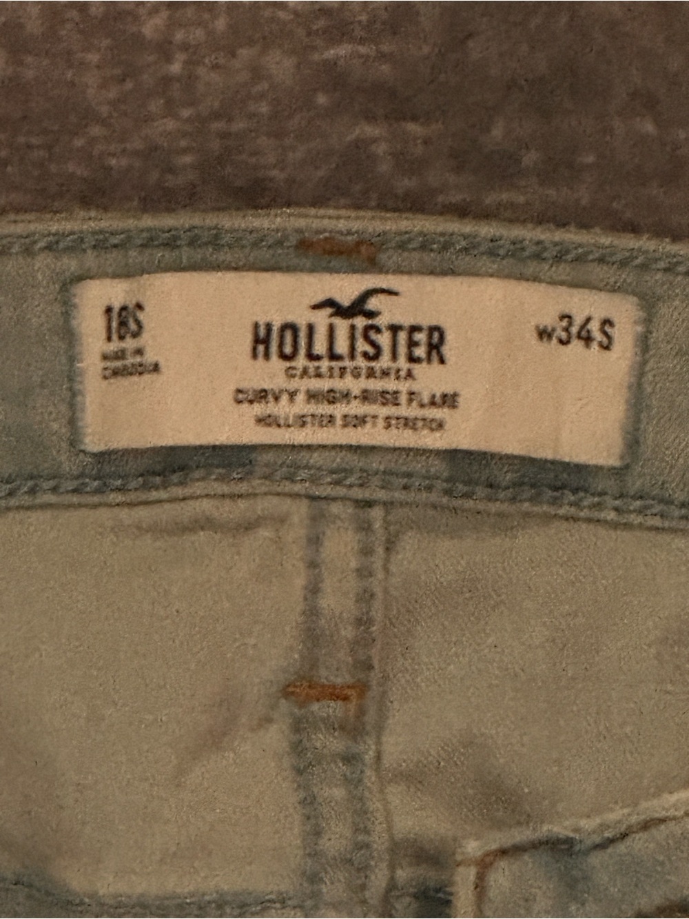 Hollister Light Sage High-Rise Flare Jeans - Picture 2 of 2